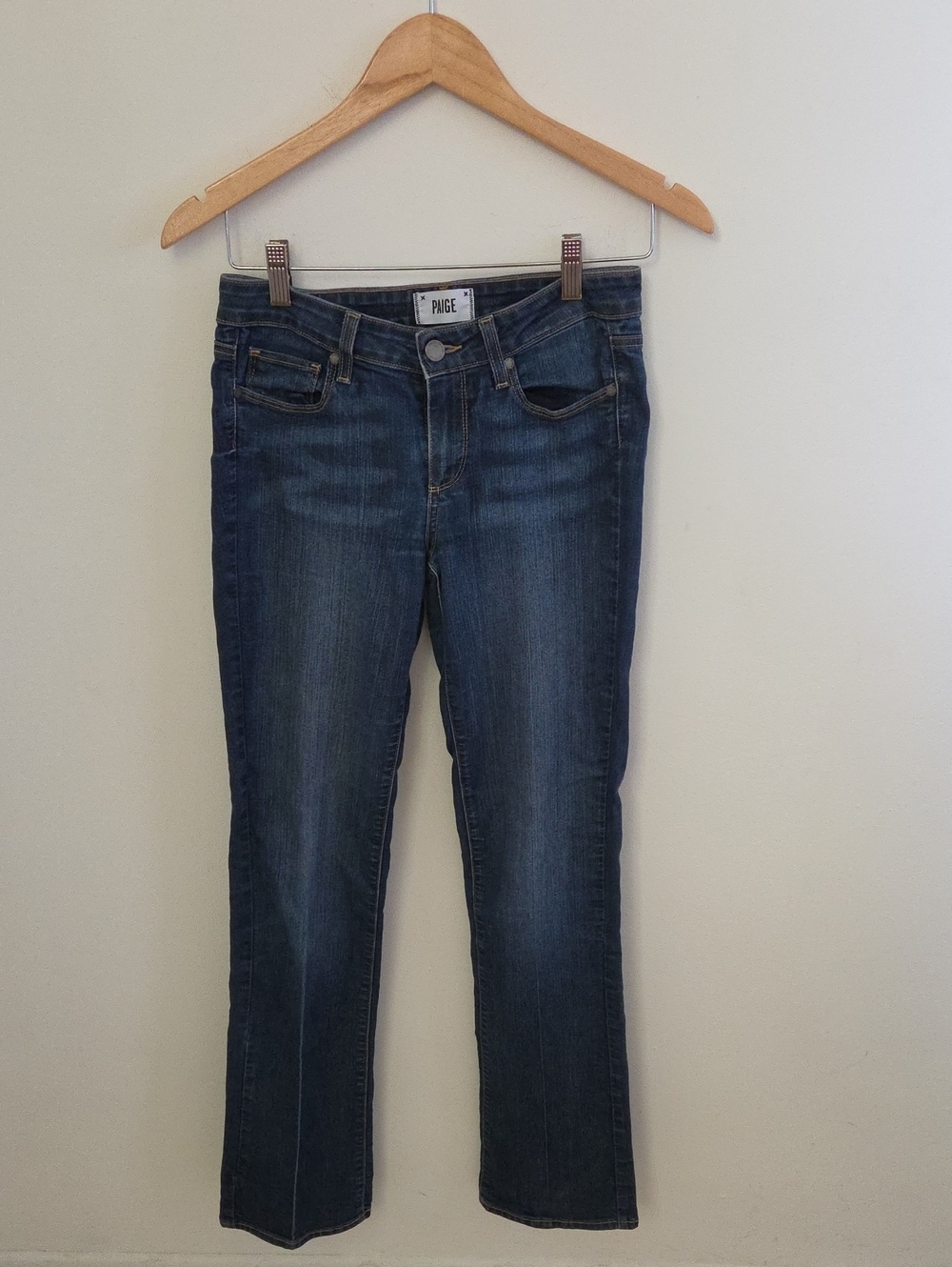PAIGE Manhattan Medium Dark Wash Flare Jeans Size 27